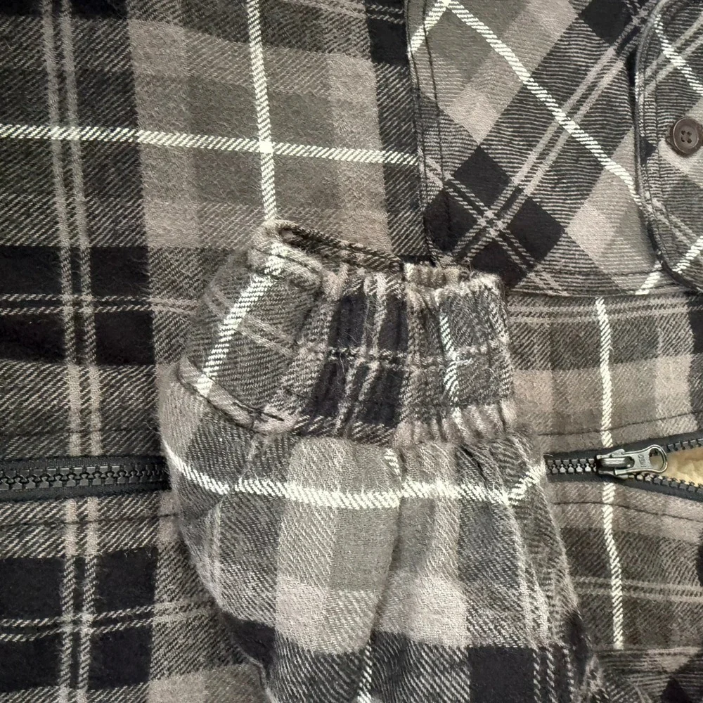Northwest Territory Mens Grey Plaid Sherpa Lined Hooded Flannel Lumberjack Coat
